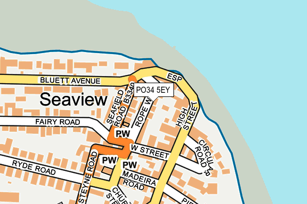 PO34 5EY map - OS OpenMap – Local (Ordnance Survey)