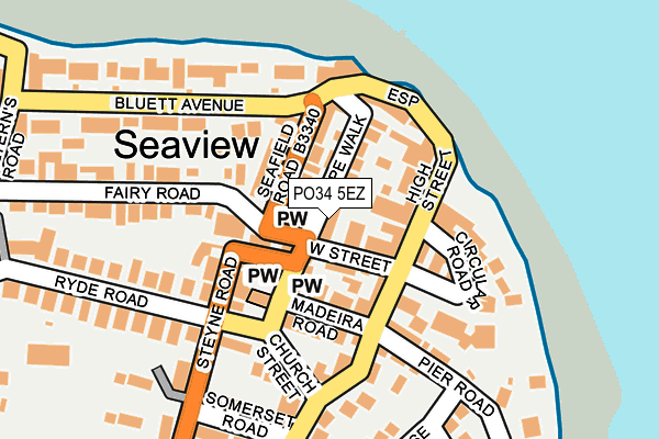 PO34 5EZ map - OS OpenMap – Local (Ordnance Survey)