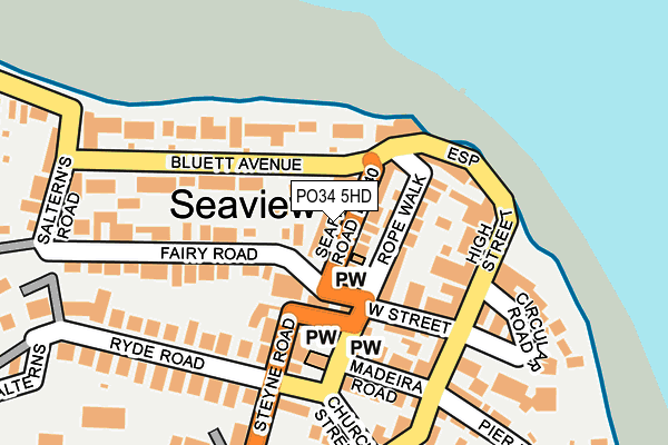 PO34 5HD map - OS OpenMap – Local (Ordnance Survey)