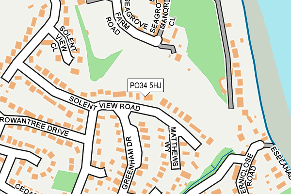 PO34 5HJ map - OS OpenMap – Local (Ordnance Survey)