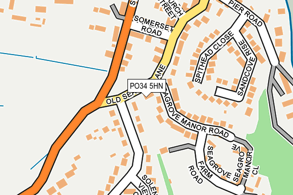 PO34 5HN map - OS OpenMap – Local (Ordnance Survey)