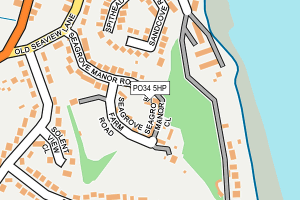 PO34 5HP map - OS OpenMap – Local (Ordnance Survey)