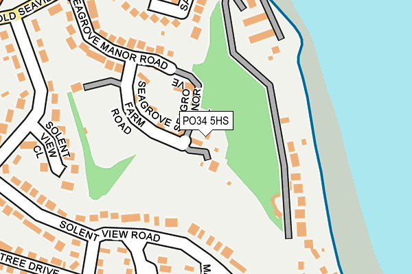 PO34 5HS map - OS OpenMap – Local (Ordnance Survey)