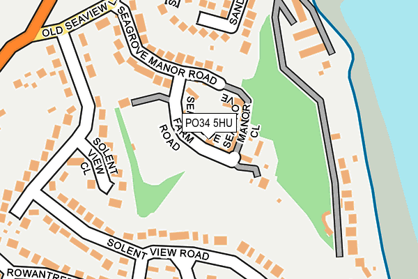 PO34 5HU map - OS OpenMap – Local (Ordnance Survey)