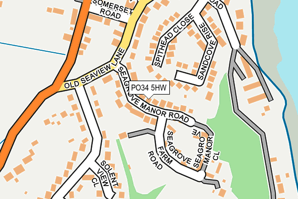 PO34 5HW map - OS OpenMap – Local (Ordnance Survey)