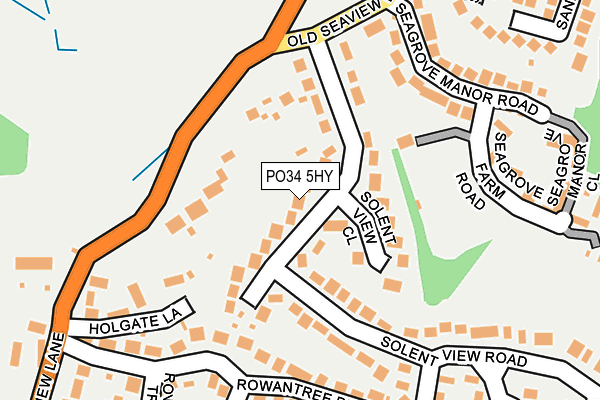 PO34 5HY map - OS OpenMap – Local (Ordnance Survey)