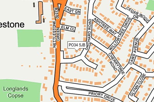 PO34 5JB map - OS OpenMap – Local (Ordnance Survey)