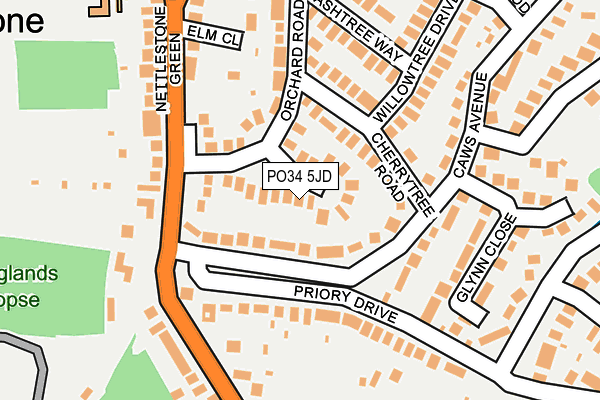 PO34 5JD map - OS OpenMap – Local (Ordnance Survey)