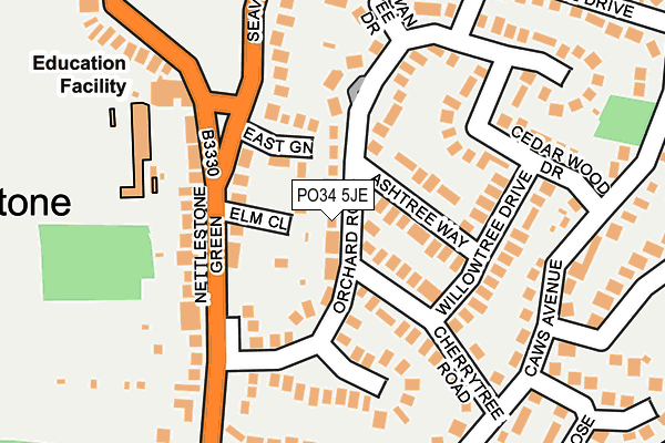 PO34 5JE map - OS OpenMap – Local (Ordnance Survey)