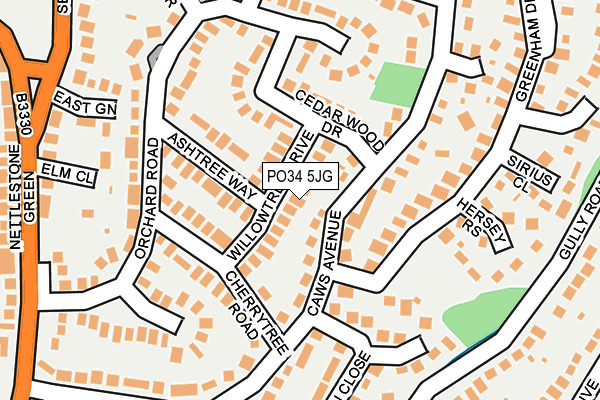 PO34 5JG map - OS OpenMap – Local (Ordnance Survey)