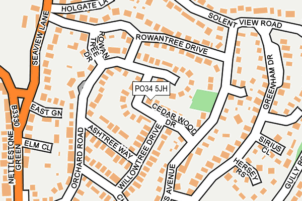 PO34 5JH map - OS OpenMap – Local (Ordnance Survey)