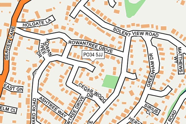 PO34 5JJ map - OS OpenMap – Local (Ordnance Survey)