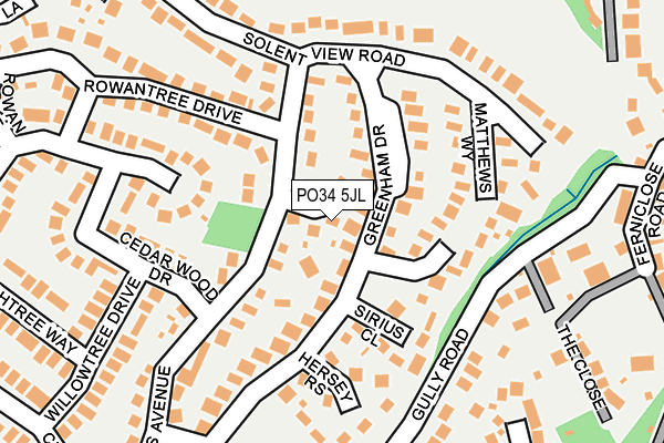 PO34 5JL map - OS OpenMap – Local (Ordnance Survey)