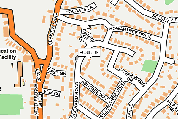 PO34 5JN map - OS OpenMap – Local (Ordnance Survey)