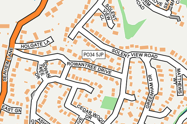 PO34 5JP map - OS OpenMap – Local (Ordnance Survey)