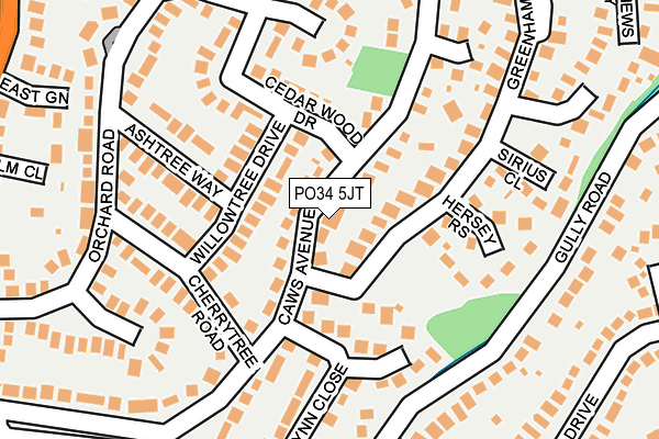PO34 5JT map - OS OpenMap – Local (Ordnance Survey)