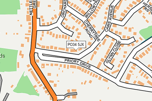 PO34 5JX map - OS OpenMap – Local (Ordnance Survey)