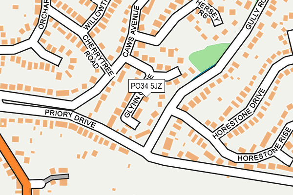 PO34 5JZ map - OS OpenMap – Local (Ordnance Survey)