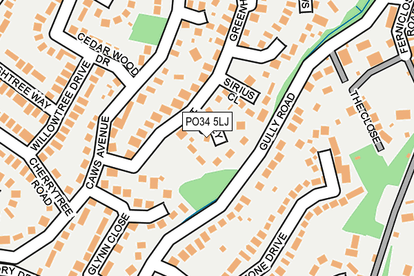 PO34 5LJ map - OS OpenMap – Local (Ordnance Survey)