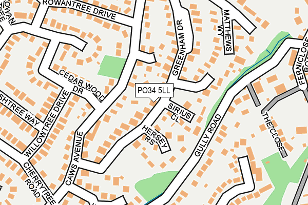 PO34 5LL map - OS OpenMap – Local (Ordnance Survey)