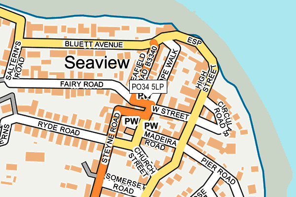 PO34 5LP map - OS OpenMap – Local (Ordnance Survey)
