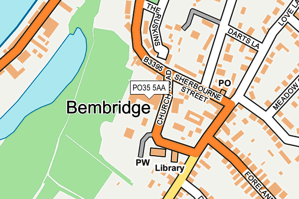 PO35 5AA map - OS OpenMap – Local (Ordnance Survey)