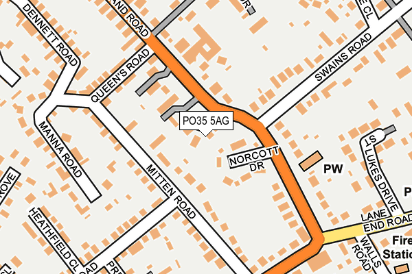 PO35 5AG map - OS OpenMap – Local (Ordnance Survey)