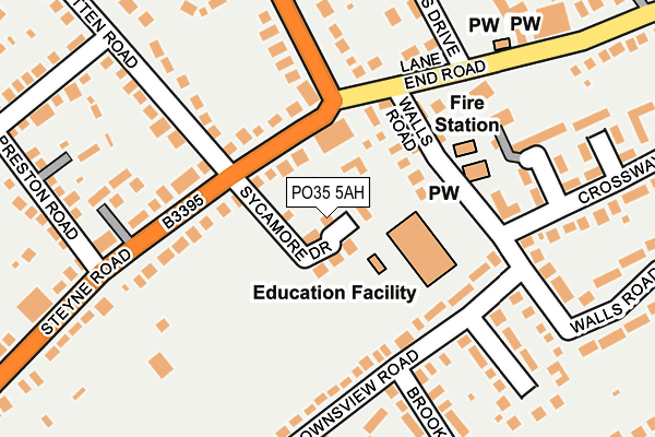 PO35 5AH map - OS OpenMap – Local (Ordnance Survey)