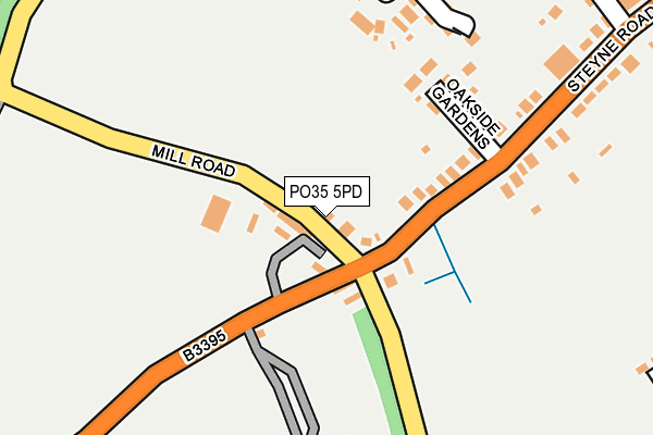 PO35 5PD map - OS OpenMap – Local (Ordnance Survey)