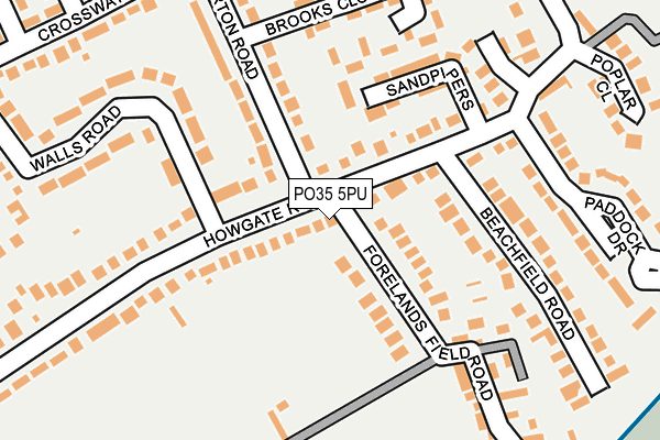 PO35 5PU map - OS OpenMap – Local (Ordnance Survey)