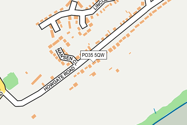 PO35 5QW map - OS OpenMap – Local (Ordnance Survey)