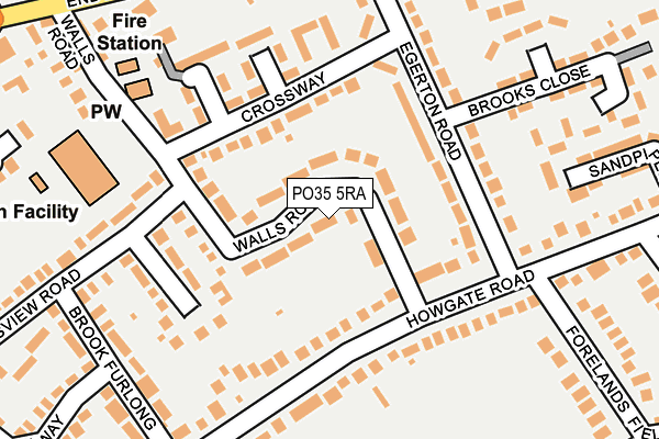 PO35 5RA map - OS OpenMap – Local (Ordnance Survey)