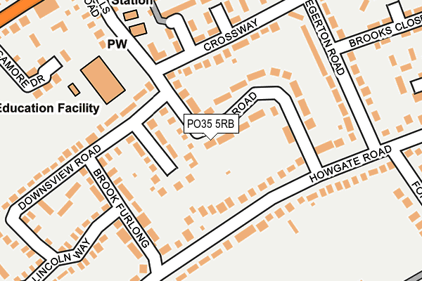 PO35 5RB map - OS OpenMap – Local (Ordnance Survey)
