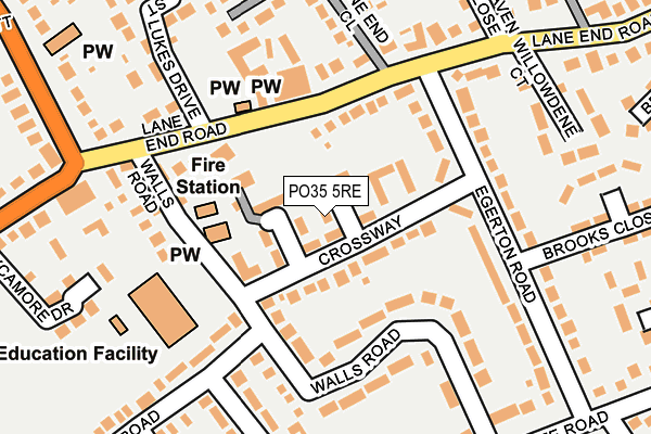 PO35 5RE map - OS OpenMap – Local (Ordnance Survey)
