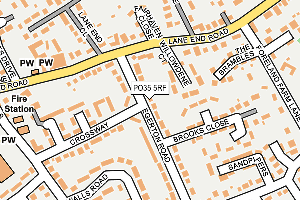 PO35 5RF map - OS OpenMap – Local (Ordnance Survey)