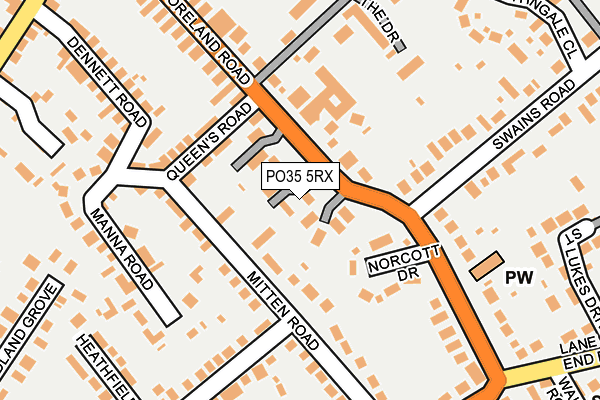 PO35 5RX map - OS OpenMap – Local (Ordnance Survey)