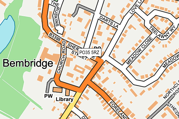 PO35 5RZ map - OS OpenMap – Local (Ordnance Survey)