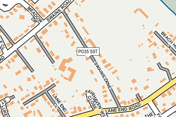 PO35 5ST map - OS OpenMap – Local (Ordnance Survey)