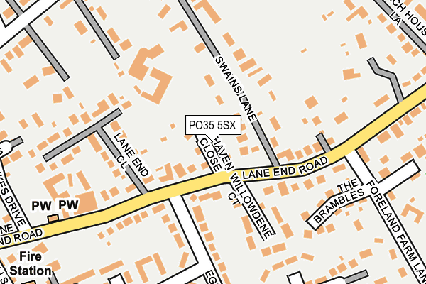 PO35 5SX map - OS OpenMap – Local (Ordnance Survey)