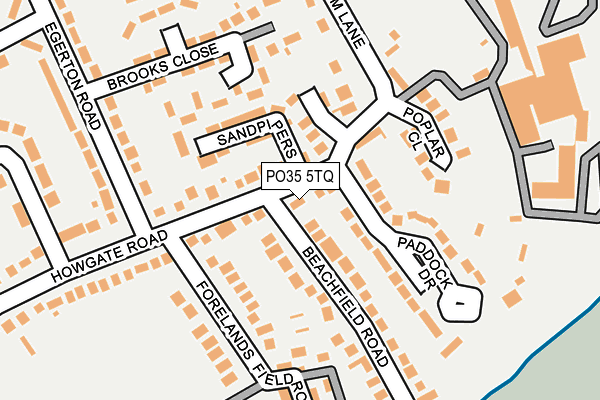 PO35 5TQ map - OS OpenMap – Local (Ordnance Survey)
