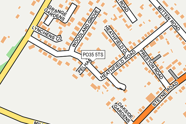 PO35 5TS map - OS OpenMap – Local (Ordnance Survey)