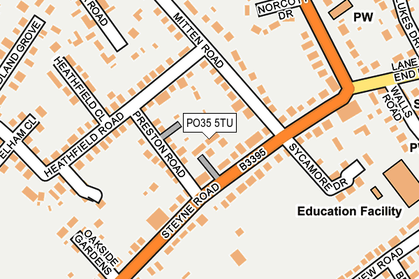 PO35 5TU map - OS OpenMap – Local (Ordnance Survey)