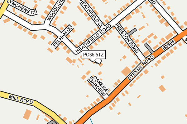 PO35 5TZ map - OS OpenMap – Local (Ordnance Survey)