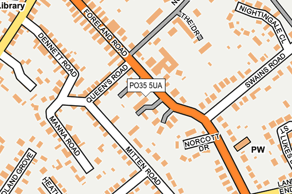 PO35 5UA map - OS OpenMap – Local (Ordnance Survey)