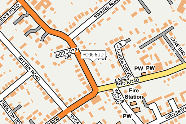 PO35 5UD map - OS OpenMap – Local (Ordnance Survey)