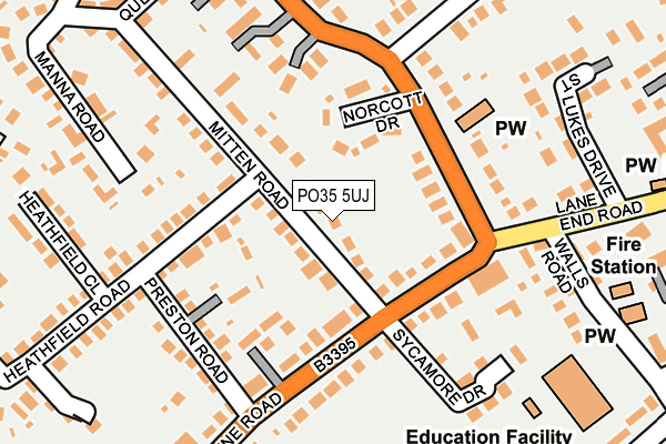 PO35 5UJ map - OS OpenMap – Local (Ordnance Survey)