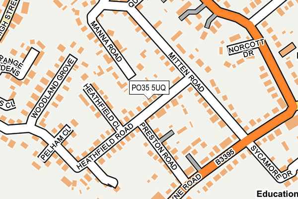 PO35 5UQ map - OS OpenMap – Local (Ordnance Survey)