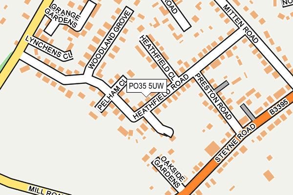 PO35 5UW map - OS OpenMap – Local (Ordnance Survey)