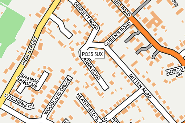 PO35 5UX map - OS OpenMap – Local (Ordnance Survey)