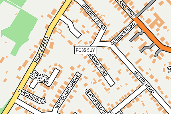 PO35 5UY map - OS OpenMap – Local (Ordnance Survey)